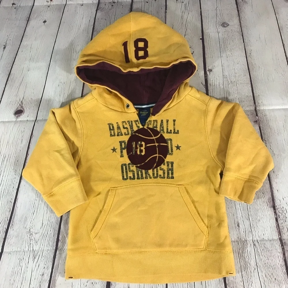 🎉HP OshKosh B’gosh Yellow Basketball Hoodie